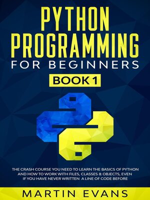 cover image of Python Programming for Beginners--Book 1